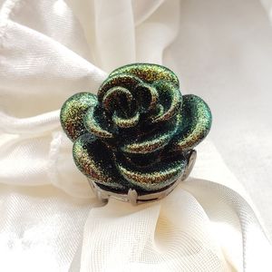 Iridescent Black Rose Ring